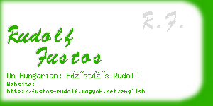 rudolf fustos business card